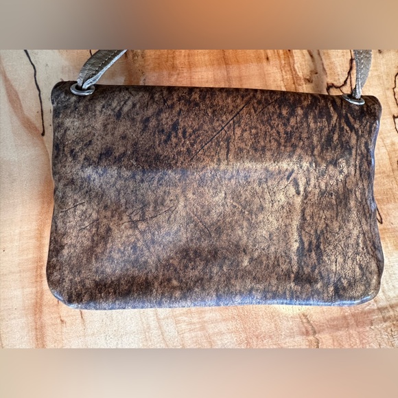 MacClay Leather Distressed Brown Crossbody Bag Handmade Sm 4x6 Marbled Rustic - Picture 3 of 15